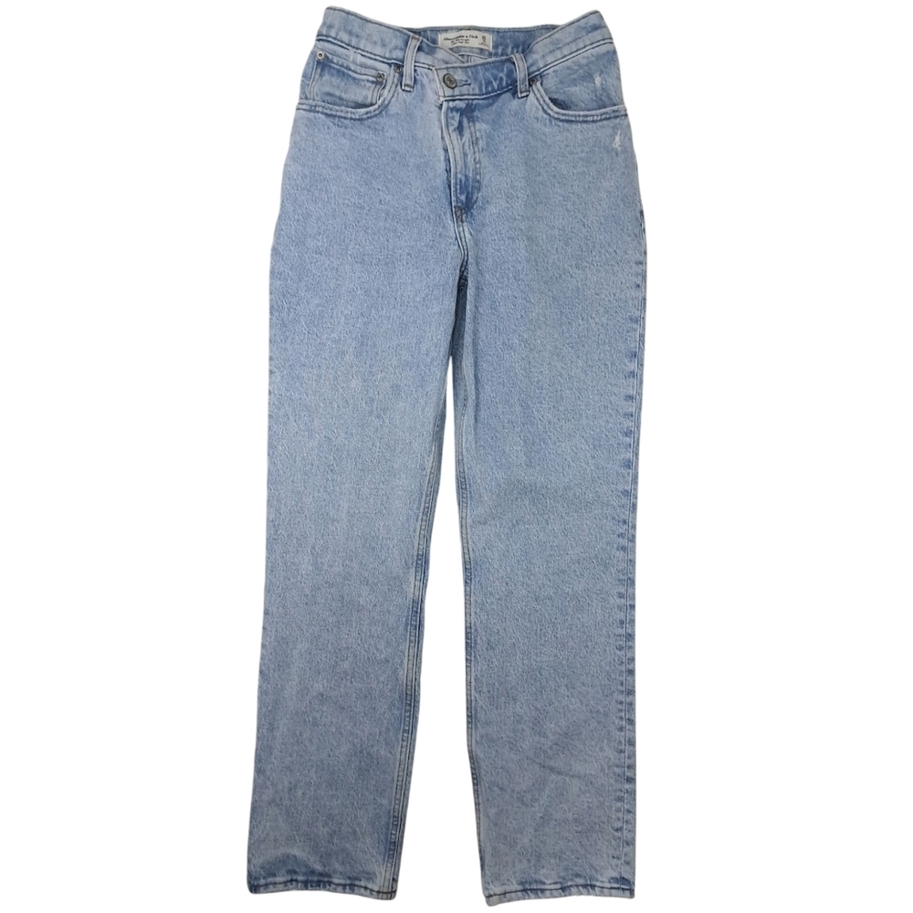 Abercrombie & Fitch Blue Straight Leg Jeans Relaxed Fit Size 25/0s - Picture 2 of 16